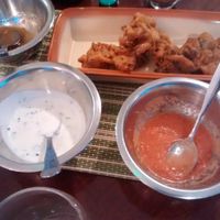 onion & veg pakoras at Mangla's Spice of Life in Cardiff