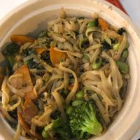 Customized creamy cashew bowl w broccoli, carrots, bean sprouts and edamame.  at Brightwok Kitchen - The Loop in Chicago