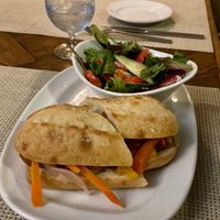 Deep fried tofu sandwich  at Tin Pan Alley in Provincetown