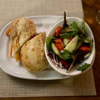 Deep fried tofu sandwich  at Tin Pan Alley in Provincetown