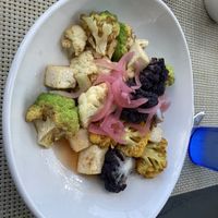 Tri colored cauli and tofu  at Tin Pan Alley in Provincetown