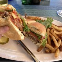 Beyond burger with vegan provolone    at Tin Pan Alley in Provincetown