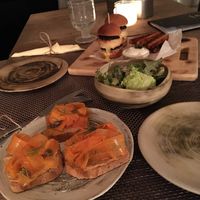 Burger vegan and carrot tartine  at Mandala in Belgrade