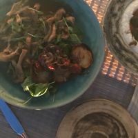 Oyster mushrooms and kofte at Mandala in Belgrade