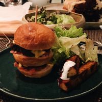 Vegan cheeseburger at Mandala in Belgrade