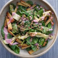 Spinach salad at Mandala in Belgrade