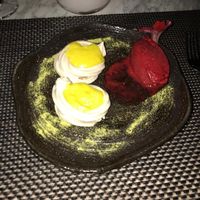 Aquafaba meringue with lemon curd at Mandala in Belgrade
