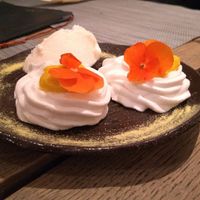 Meringues with lemon curd at Mandala in Belgrade