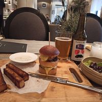 Vegan cheeseburger menu at Mandala in Belgrade