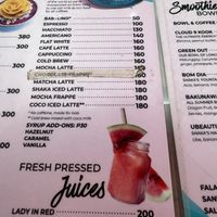 Menu  at SHAKA - Siargao in Siargao