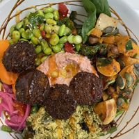Wonderful falafel salad!  at Bailgate Deli in Lincoln