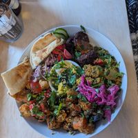 Five salad bowl, with the amazing falafels. at Bailgate Deli in Lincoln