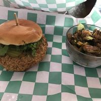 Chickenburger ;) at Morels Cafe in Louisville