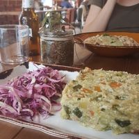 Quiche con ensalada at Siete Semillas in Malaga