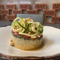 Quinoa and cashew salad, delicious! at Siete Semillas in Malaga