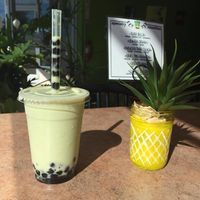 Avocado Smoothie
with soy milk
(ask for no avocado powder to make vegan)
Original boba at Cafe Boba in Kentwood