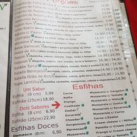 Menu at Abudi in Sao Paulo