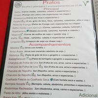Menu at Abudi in Sao Paulo