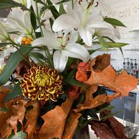 Gorgeous flowers on display - not for eating, thank you! at Eliane in Sunningdale