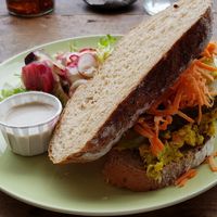 Smashed chickpea sandwich at The Curious Kitchen in Brixham