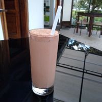 Chocolate milkshake (milkshakes don't have ice cream in Ecuador) at Fratello Vegan in Cuenca