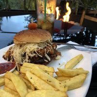 Hawaiian Lentil Burger   at Fratello Vegan in Cuenca