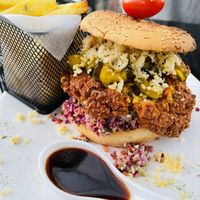 Crusty burger  at Fratello Vegan in Cuenca