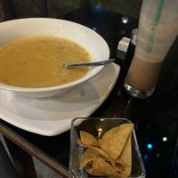 Crema de vegetales y milkshake   at Fratello Vegan in Cuenca