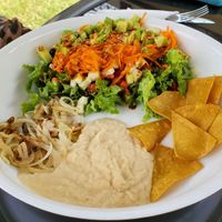 Avocado hummus funghi at Fratello Vegan in Cuenca