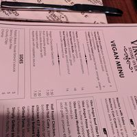 Vegan menu Oct 2021 at Vincenzo's Grill House in Limerick