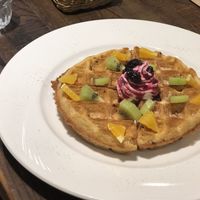 Classic waffle; yum yum yum❤️ at Blossom Rena Vegan Cafe 貝多蕾納 in Taipei