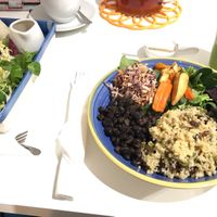 Buddha bowl! Nom nom nom at The Accidental Vegan Cafe in Honiton