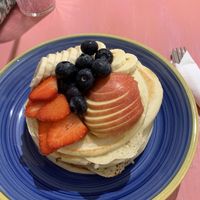 Breakfast pancakes  at The Accidental Vegan Cafe in Honiton