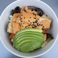 Savory bowl with tofu at Nourish Cafe in San Francisco