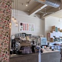 Cute place - veggie wallpaper😉  at Nourish Cafe in San Francisco