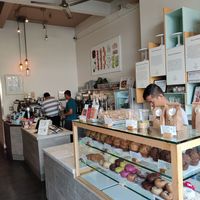 Look at all of those cakes at Nourish Cafe in San Francisco