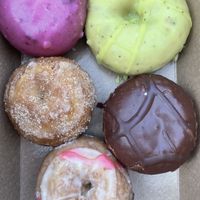 Assortment of donuts  at Nourish Cafe in San Francisco