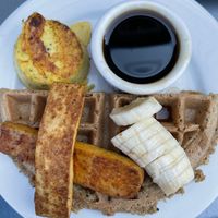 Quinoa waffle  at Nourish Cafe in San Francisco