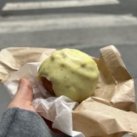 Vegan lemon poppy seed donut  at Nourish Cafe in San Francisco