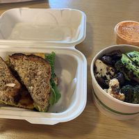 Frittata Sandwich with Savory Breakfast Bowl at Nourish Cafe in San Francisco
