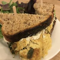 Just Egg frittata sandwich!  at Nourish Cafe in San Francisco
