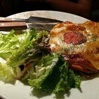 Vegetarian lasagna - comes with salad at Hobgoblin - Roppongi in Tokyo