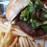 Vegan falafel burger done right!!! at Hobgoblin - Shibuya in Tokyo