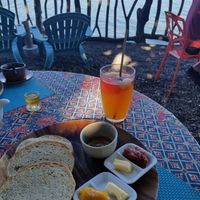 Vegetarian- bread, peanut butter and homemade jams with iced tea at Kurma in Camiguin