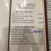 Menu 3 at Dieu Lac in Hue