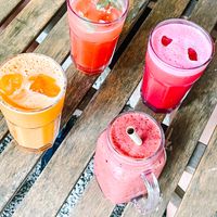 The drinks and smoothies  at S'Hortet in Mallorca