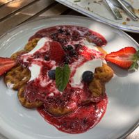 Sweet potatoes wafle  at S'Hortet in Mallorca