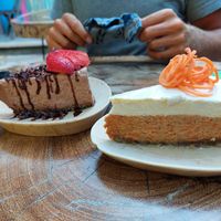 Raw vegan chocolate and carrot cake at Raw Love - Downtown Tulum in Tulum