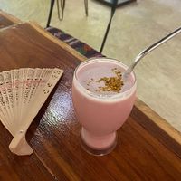 Hibiscus kiss latte   at Raw Love - Downtown Tulum in Tulum