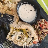 Large hummus platter at Tahina in Tours